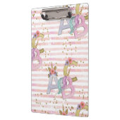 ユニコーンのアルファベットパターン クリップボード (左)