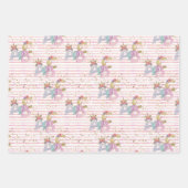 ユニコーンのアルファベットパターン ラッピングペーパーシート (正面)