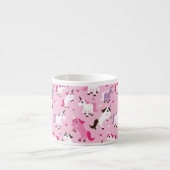 ユニコーンのイラストレーションは背景をからかいます エスプレッソカップ (正面)