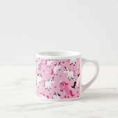 ユニコーンのイラストレーションは背景をからかいます エスプレッソカップ (右)