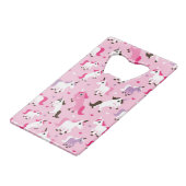 ユニコーンのイラストレーションは背景をからかいます クレジットカード栓抜き (正面アングル)