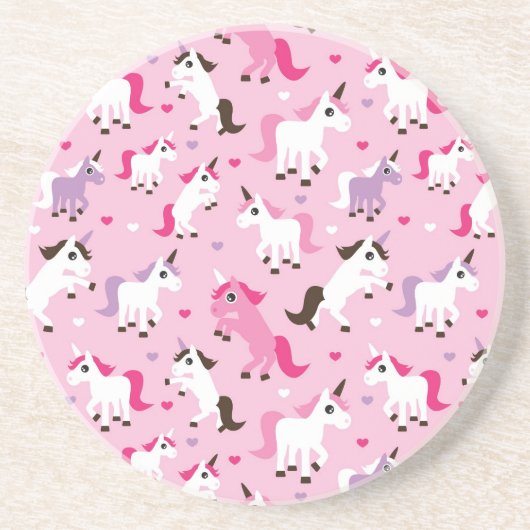 ユニコーンのイラストレーションは背景をからかいます コースター (正面)