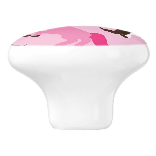 ユニコーンのイラストレーションは背景をからかいます セラミックノブ (側面)