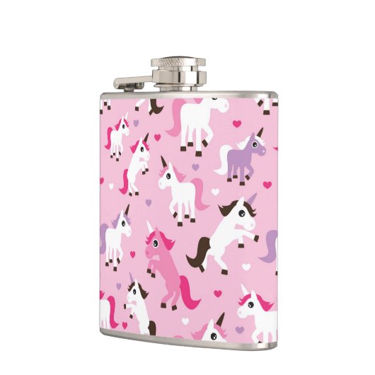 ユニコーンのイラストレーションは背景をからかいます フラスク (左)