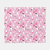 ユニコーンのイラストレーションは背景をからかいます フリースブランケット (正面(横))