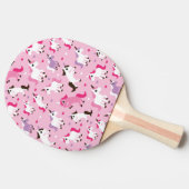 ユニコーンのイラストレーションは背景をからかいます 卓球ラケット (横)