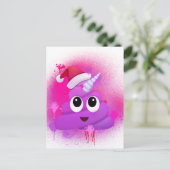 ユニコーンのウンチのサンタEmojiのスプレー式塗料 シーズンポストカード (スタンド正面)