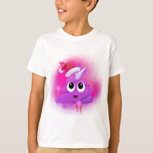 ユニコーンのウンチのサンタEmojiのスプレー式塗料 Tシャツ
