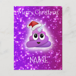 ユニコーンのウンチのEmojiのかわいいピンクの郵便はがき シーズンポストカード