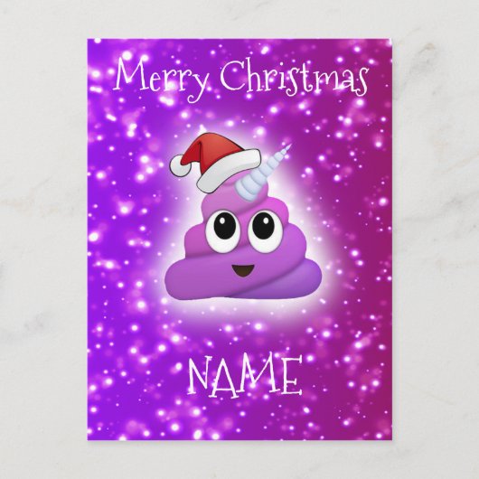ユニコーンのウンチのEmojiのかわいいピンクの郵便はがき シーズンポストカード (正面)