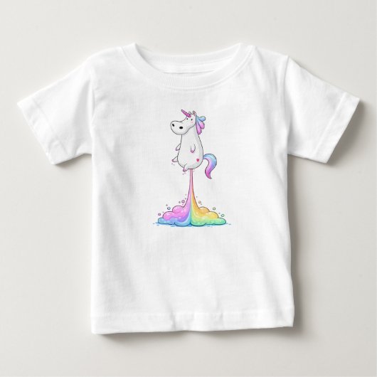 ユニコーンのオナラTシャツ ベビーTシャツ (正面)