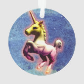 ユニコーンのオーナメント-円のリボン(銀河系のきらめく) オーナメント (裏面)