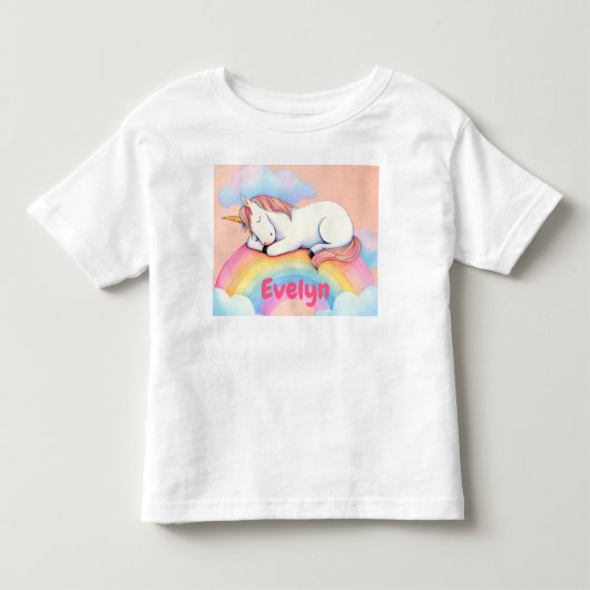 ユニコーンのカスタマイズギフト, 水彩, トドラーTシャツ (正面)