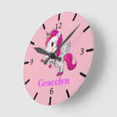 ユニコーンのカスタマイズ ラウンド壁時計 (傾斜)