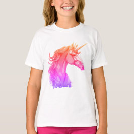 ユニコーンのカラフルな幻想芸術Tシャツ(女の子用) Tシャツ