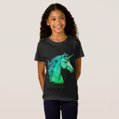 ユニコーンのカラフルな幻想芸術Tシャツ for Girls Tシャツ (正面フル)