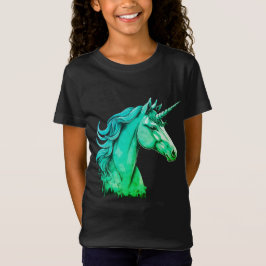ユニコーンのカラフルな幻想芸術Tシャツ for Girls Tシャツ