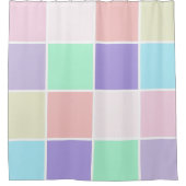 ユニコーンのカラー正方形 シャワーカーテン (正面)