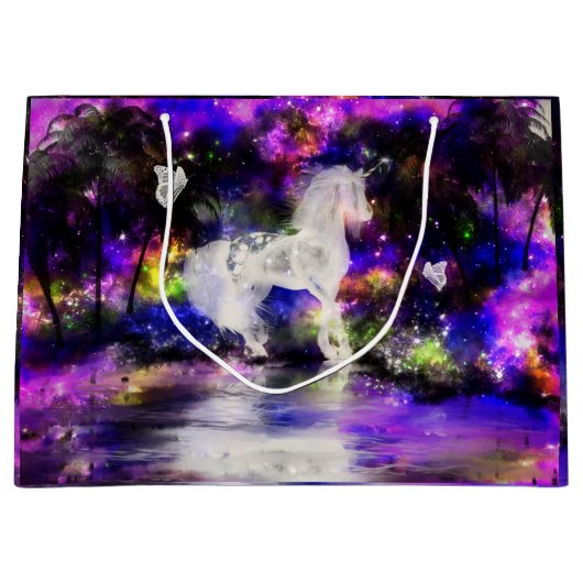 ユニコーンのギフトバッグ ラージペーパーバッグ (正面)