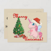 ユニコーンのクリスマスカード シーズンポストカード (正面/裏面)