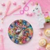 ユニコーンのクリスマス~かわいい~ ペーパープレート (パーティー)