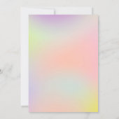 ユニコーンのグラデーションな花柄の手紙のトレンディーの第1誕生日 招待状 (裏面)