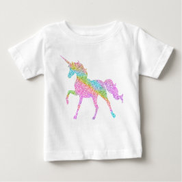 ユニコーンのグリッターの上の子供へ ベビーTシャツ