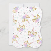 ユニコーンのサンキューカードのピンクの金ゴールドの魔法のユニコーン サンキューカード (裏面)