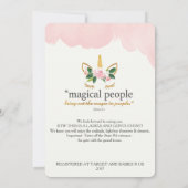 ユニコーンのシャワー 招待状 (裏面)