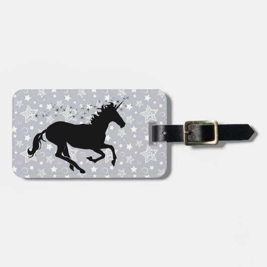 ユニコーンのシルエット ラゲッジタグ (正面横)