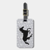 ユニコーンのシルエット ラゲッジタグ (正面縦)