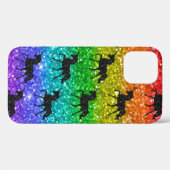 ユニコーンのシルエット 虹 ラメ LGBTQ プライド Case-Mate iPhoneケース (裏面 (横))