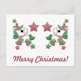 ユニコーンのジンジャーブレッドのクッキー「メリークリスマス！」 ポストカード