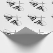 ユニコーンのスカルの覆い ラッピングペーパー (角)