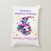 ユニコーンのスキーヤー冬のスポーツ魔法山脈 アクセントクッション (裏面(縦))