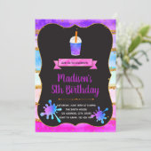 ユニコーンのスライムとフラプチーノの誕生日の招待 招待状 (スタンド正面)