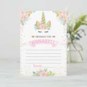 ユニコーンのタイムカプセルの一致の挿入物カード 招待状 (スタンド正面)