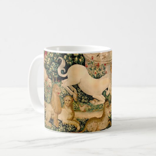 ユニコーンのタペストリーが伝説の神話を見つけた コーヒーマグカップ (正面左)