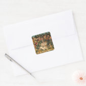 ユニコーンのタペストリーが伝説の神話を見つけた スクエアシール (封筒)