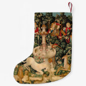 ユニコーンのタペストリーが伝説の神話を見つけた スモールクリスマスストッキング (裏面)