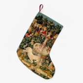 ユニコーンのタペストリーが伝説の神話を見つけた スモールクリスマスストッキング (正面 (吊り時))
