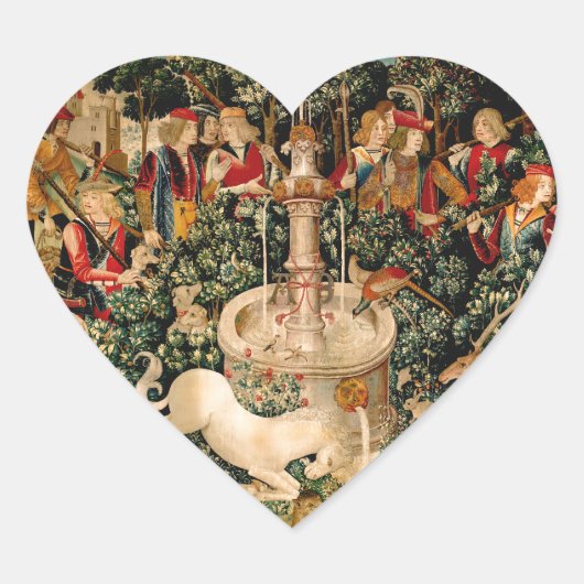 ユニコーンのタペストリーが伝説の神話を見つけた ハートシール (正面)