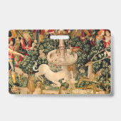 ユニコーンのタペストリーが伝説の神話を見つけた バッジ (裏面)