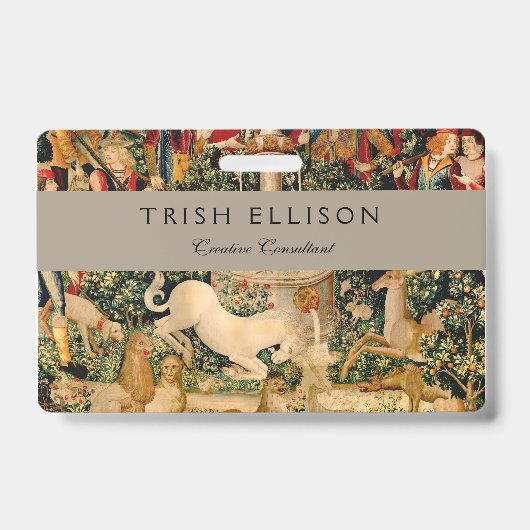 ユニコーンのタペストリーが伝説の神話を見つけた バッジ (正面)