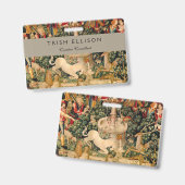 ユニコーンのタペストリーが伝説の神話を見つけた バッジ (正面＆裏面)