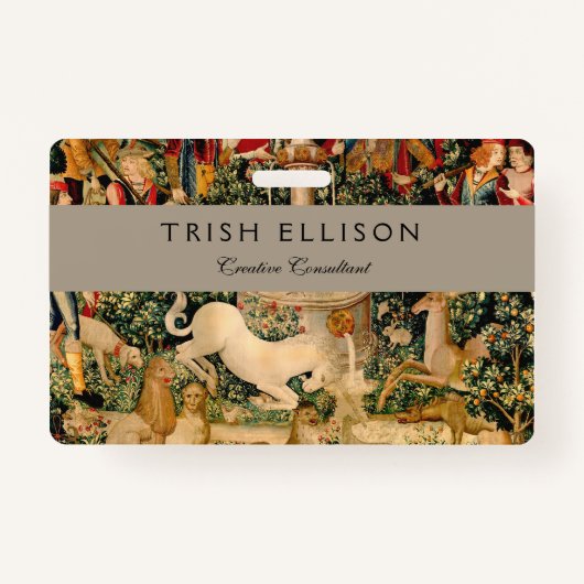 ユニコーンのタペストリーが伝説の神話を見つけた バッジ (正面)