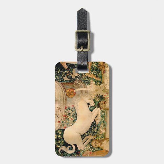 ユニコーンのタペストリーが伝説の神話を見つけた ラゲッジタグ (正面縦)