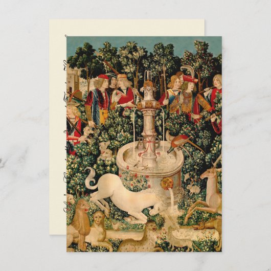 ユニコーンのタペストリーが伝説の神話を見つけた 招待状 (正面/裏面)