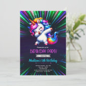 ユニコーンのダンス 誕生日パーティーの招待状 招待状 (スタンド正面)