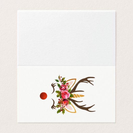 ユニコーンのトナカイの枝角/クリスマスの花 (外部フラット)